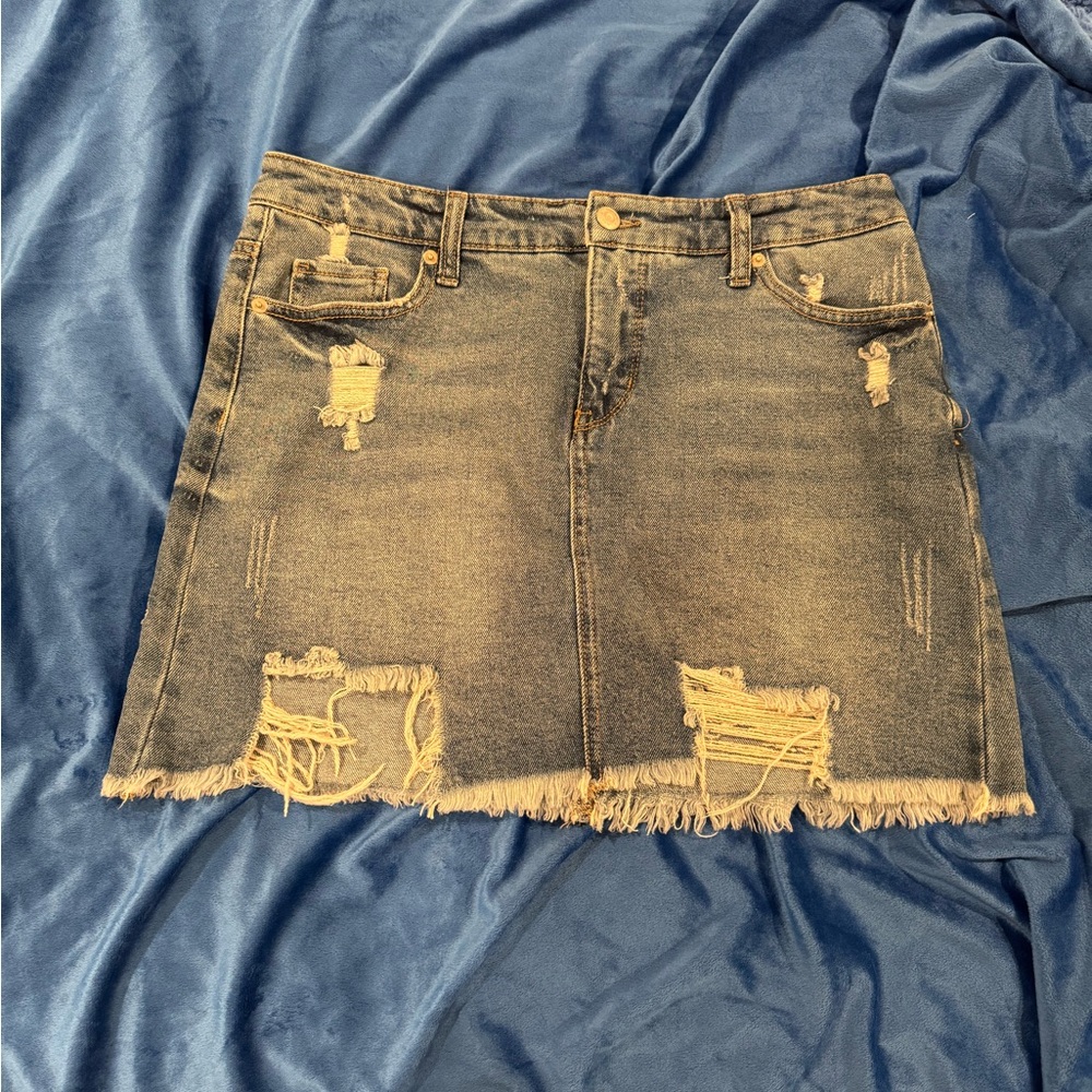 Wild Fable Distressed Denim‎ A-Line Skirt